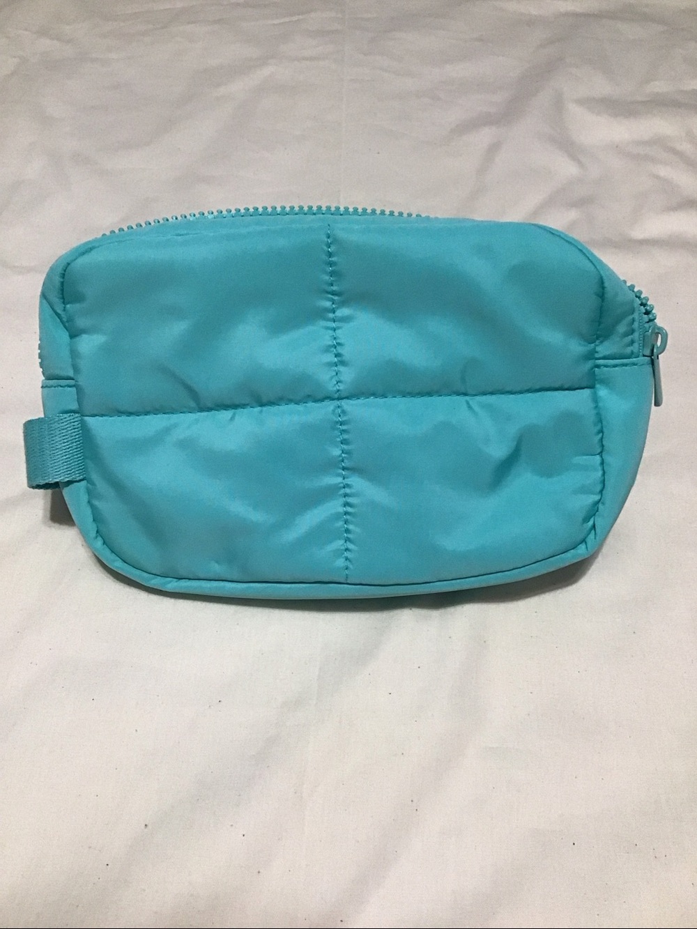 NWOT Ulta puffer cosmetic bag, light turquoise